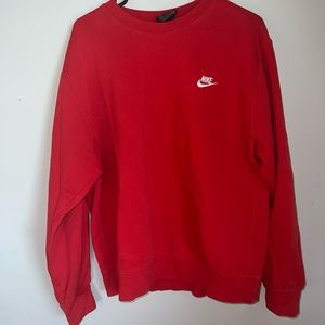 Red fleece Nike crewneck